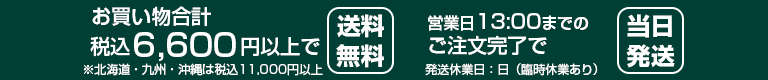 6,600円(税込)以上で送料無料。北海道・九州・沖縄は11,000円(税込)以上で送料無料。